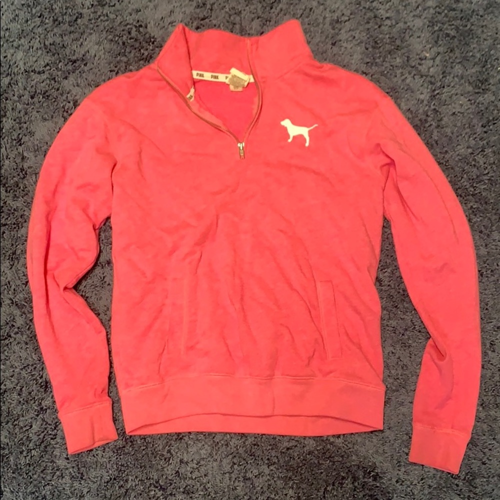 women’s pink zip up pullover
